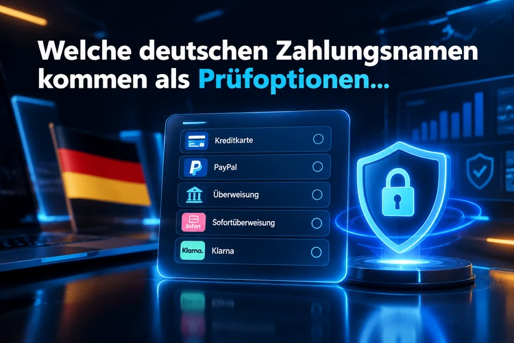 Welche deutschen Zahlungsnamen kommen als Prüfoptionen infrage?